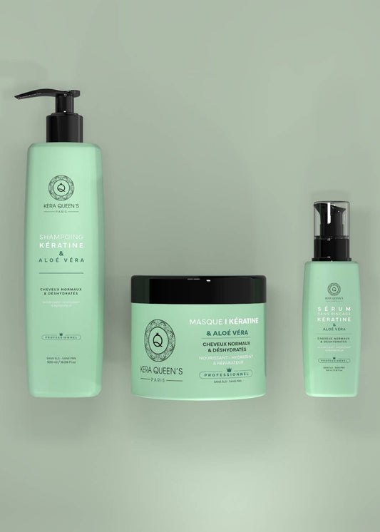 Trio de soins pour cheveux Kératine & Aloe vera